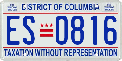 DC license plate ES0816