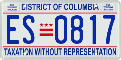 DC license plate ES0817