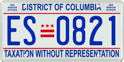 DC license plate ES0821
