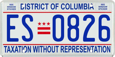 DC license plate ES0826