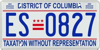 DC license plate ES0827