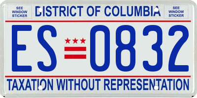 DC license plate ES0832