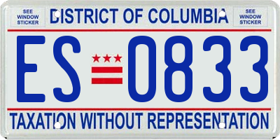 DC license plate ES0833