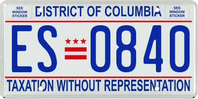 DC license plate ES0840