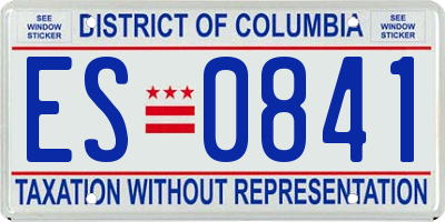 DC license plate ES0841