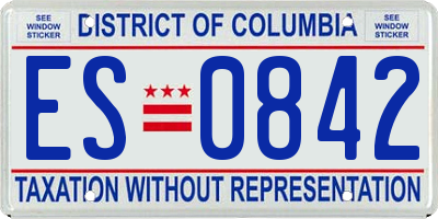 DC license plate ES0842