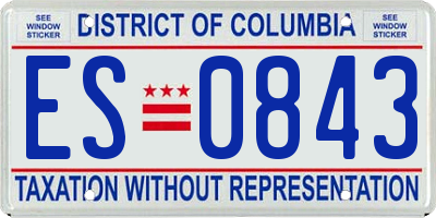 DC license plate ES0843