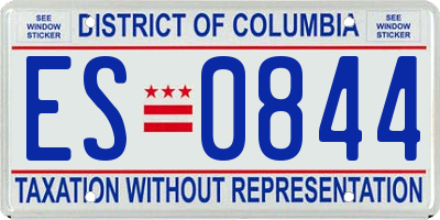 DC license plate ES0844