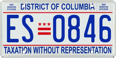 DC license plate ES0846