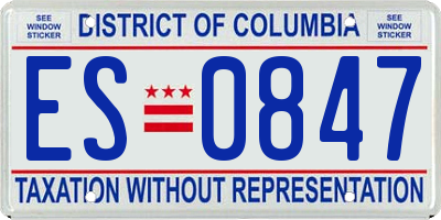 DC license plate ES0847