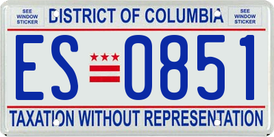 DC license plate ES0851
