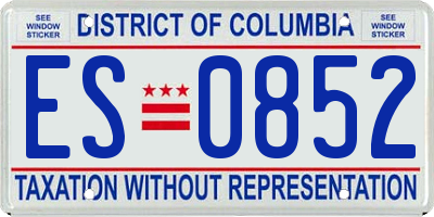DC license plate ES0852