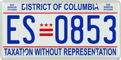 DC license plate ES0853