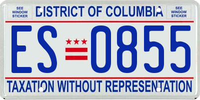 DC license plate ES0855