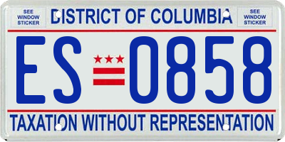 DC license plate ES0858