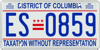 DC license plate ES0859