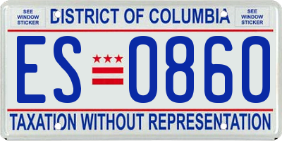 DC license plate ES0860
