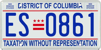 DC license plate ES0861
