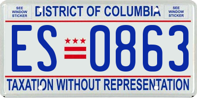 DC license plate ES0863