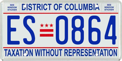 DC license plate ES0864