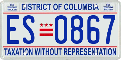 DC license plate ES0867