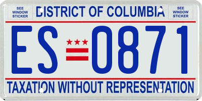 DC license plate ES0871