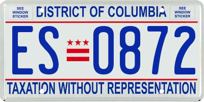DC license plate ES0872