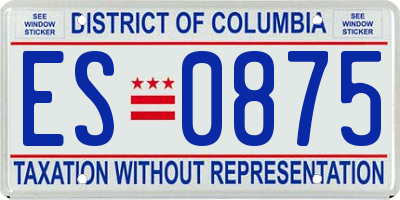 DC license plate ES0875