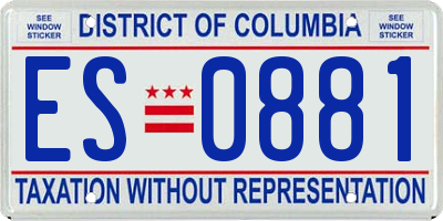 DC license plate ES0881