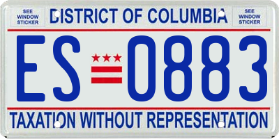 DC license plate ES0883