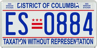 DC license plate ES0884