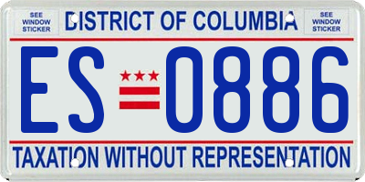 DC license plate ES0886