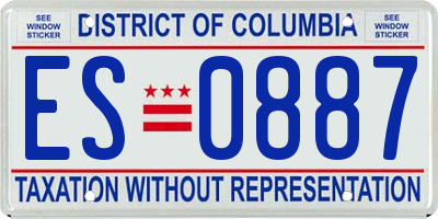 DC license plate ES0887