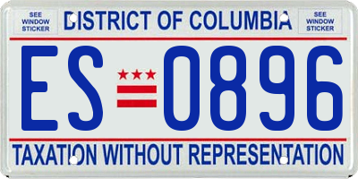 DC license plate ES0896