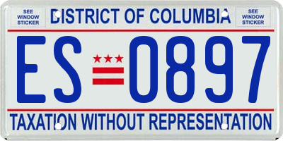DC license plate ES0897