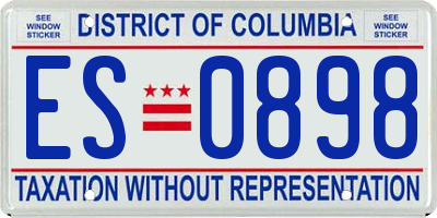 DC license plate ES0898