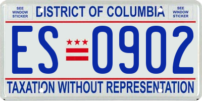 DC license plate ES0902