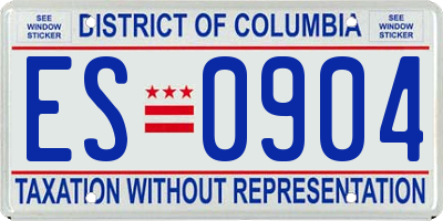 DC license plate ES0904