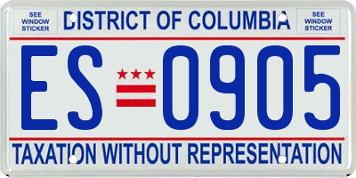 DC license plate ES0905