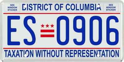 DC license plate ES0906