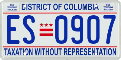 DC license plate ES0907
