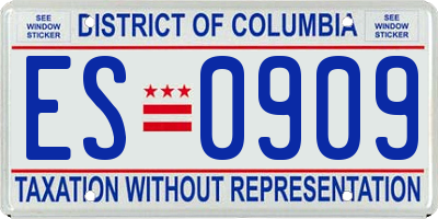 DC license plate ES0909