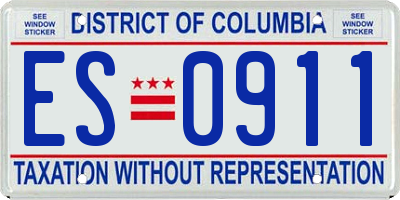 DC license plate ES0911
