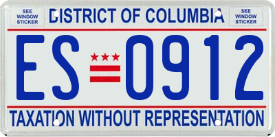 DC license plate ES0912