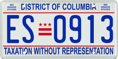 DC license plate ES0913