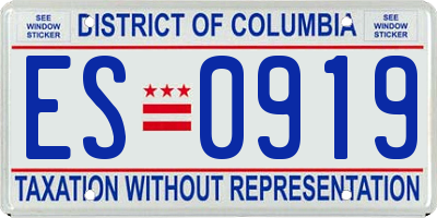 DC license plate ES0919