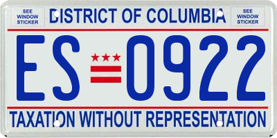 DC license plate ES0922