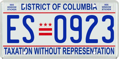 DC license plate ES0923