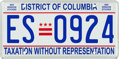 DC license plate ES0924