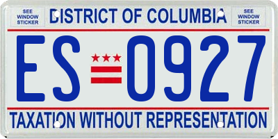 DC license plate ES0927